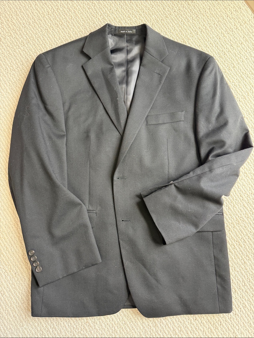 Classic Black Men's Blazer - Tailored Two-Button Jacket